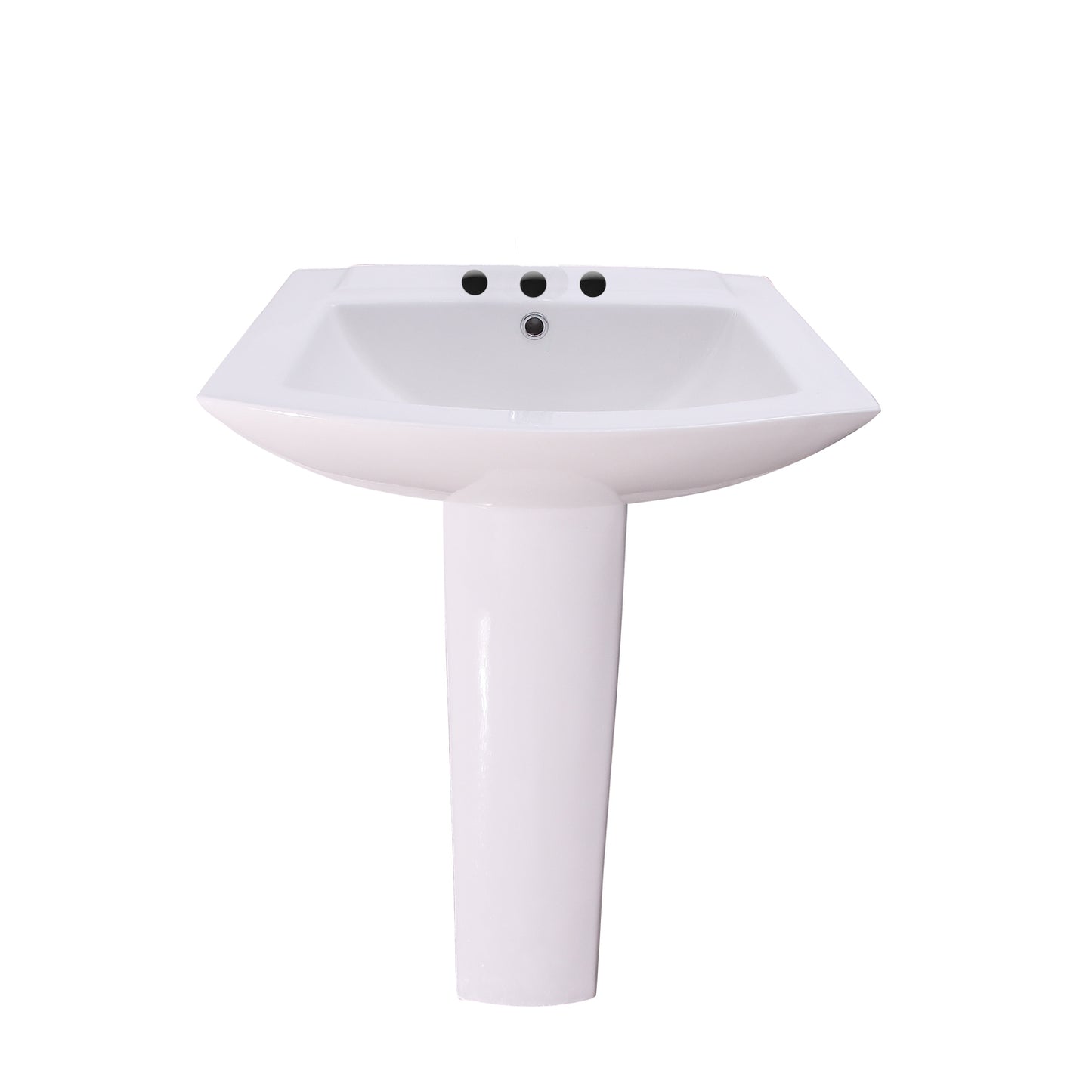 Burke Pedestal Bathroom Sink White for 6" Mink Widespread
