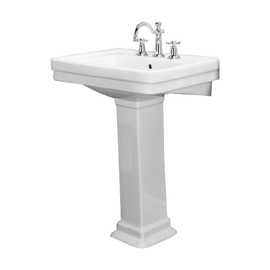Sussex 550 Pedestal Bathroom Sink White for 8" Widespread