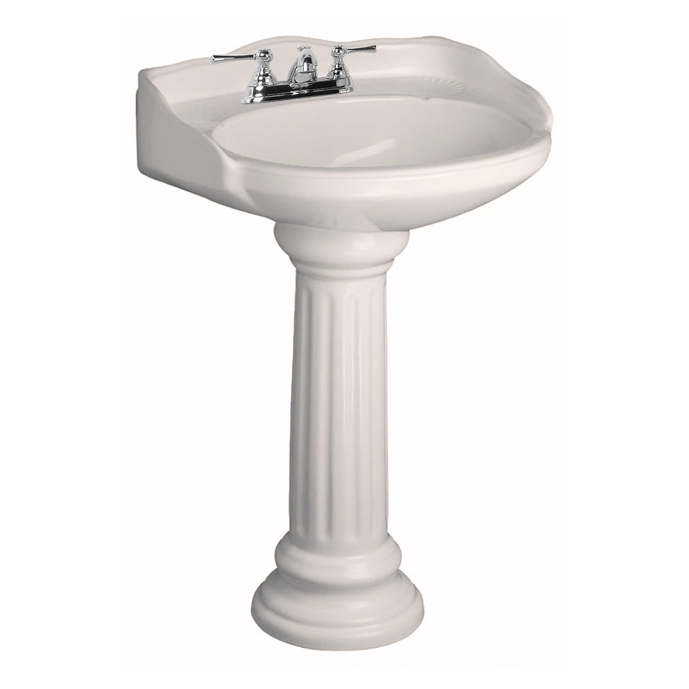 Victoria Pedestal Bathroom Sink Bisque for 4" Centerset