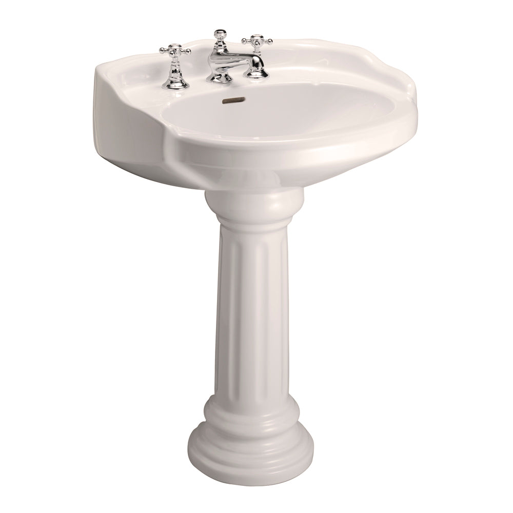Victoria Pedestal Bathroom Sink Bisque for 8" Widespread