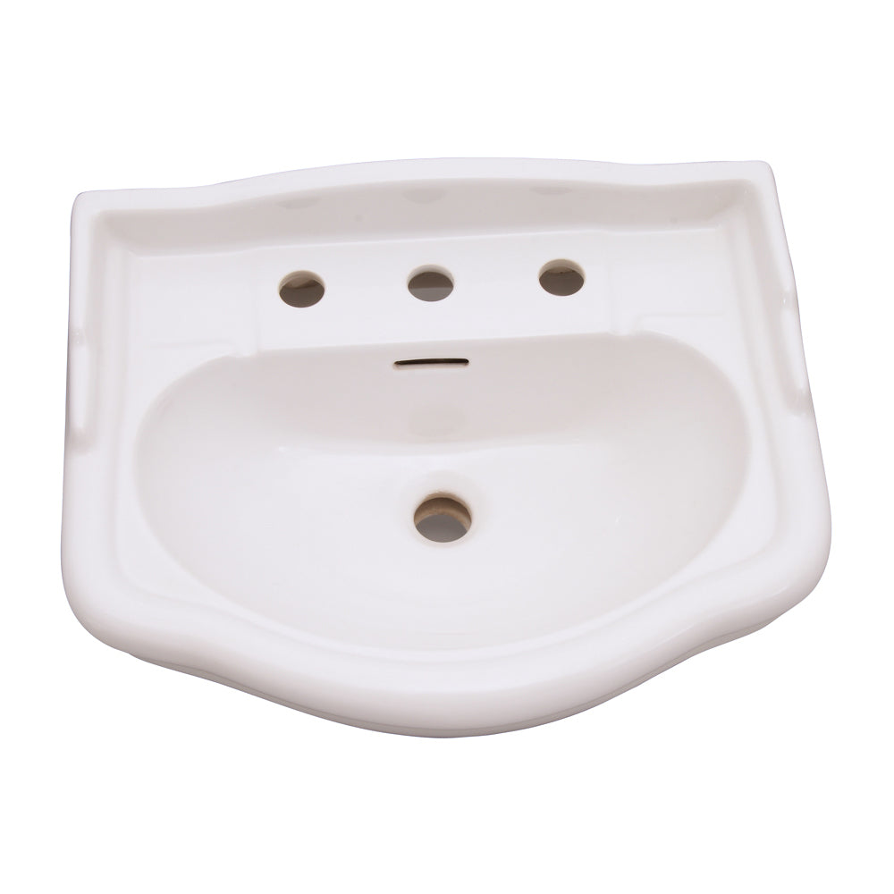 Stanford 550 Pedestal Bathroom Sink White for 8" Widespread