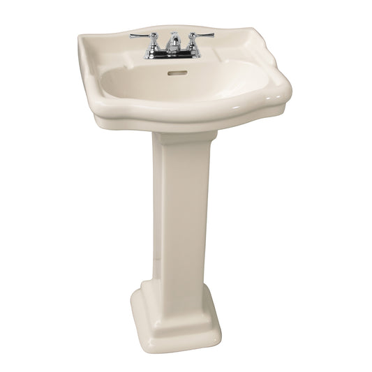 Stanford 460 Pedestal Bathroom Sink Bisque for 4" Centerset