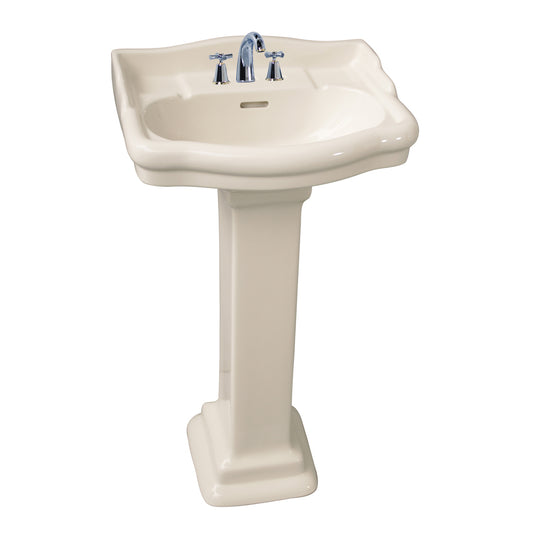 Stanford 460 Pedestal Bathroom Sink White for 6" Mink Widespread