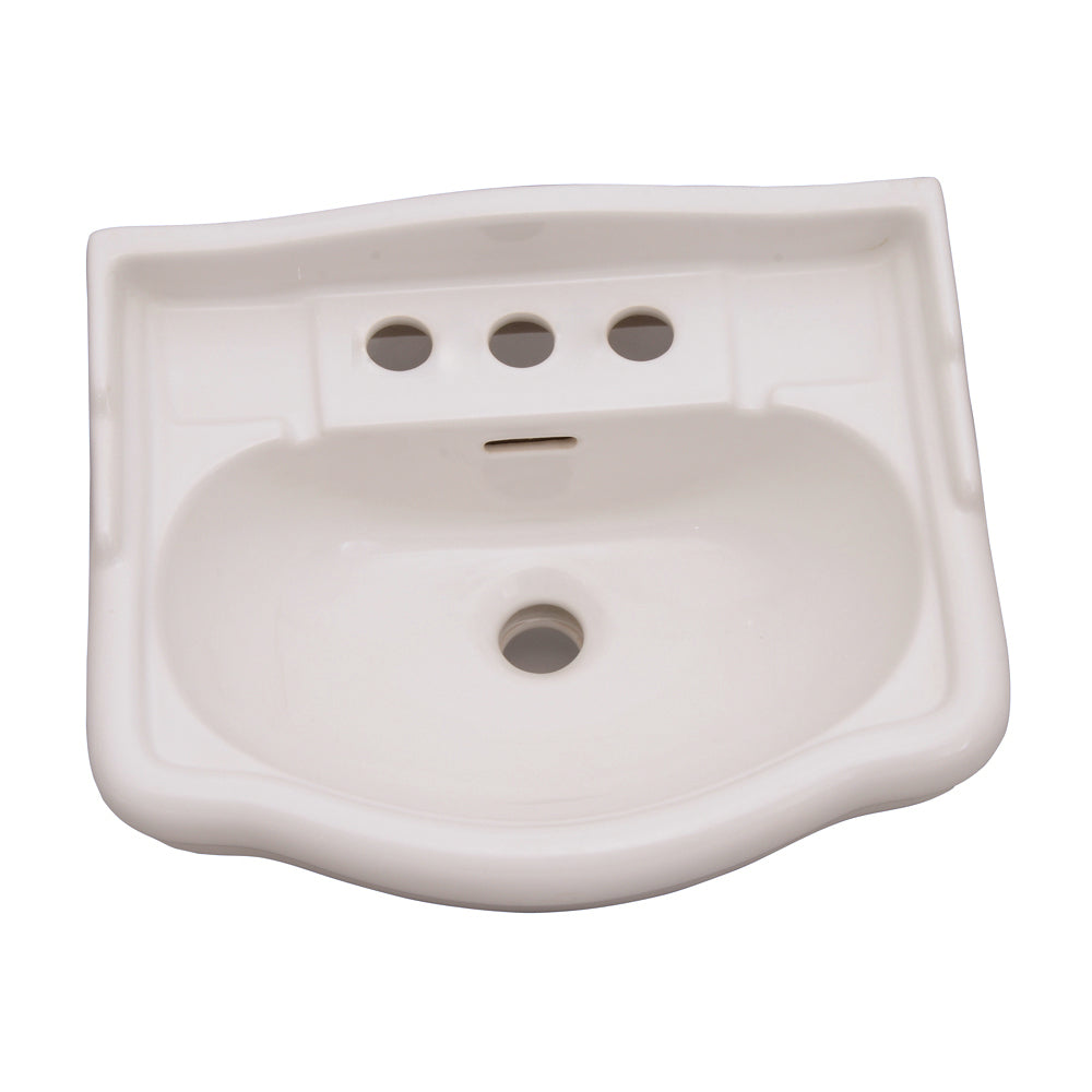 Stanford 460 Pedestal Bathroom Sink White for 6" Mink Widespread