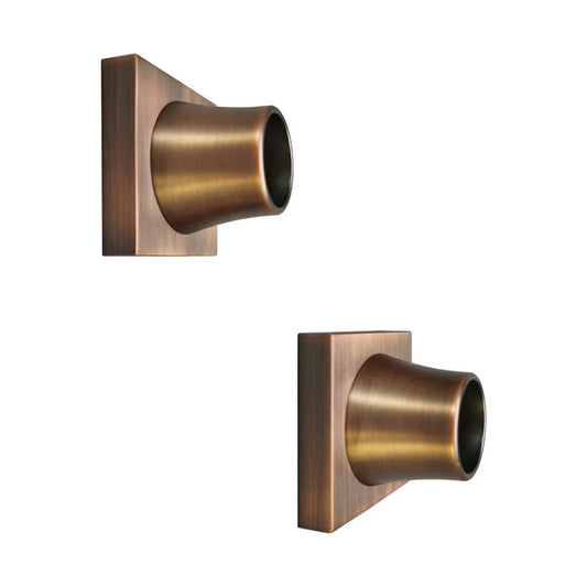 Decorative Square Shower Rod Flange (Pair) 1" ID Oil Rubbed Bronze