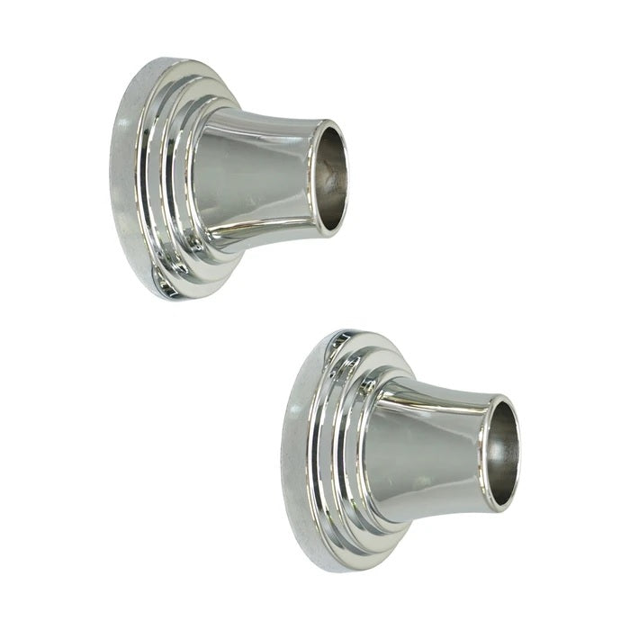 Decorative 2-5/8" Round Shower Rod Flange (Pair) 1" ID Polished Chrome