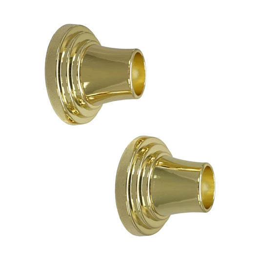 Decorative 2-5/8" Round Shower Rod Flange (Pair) 1" ID Polished Brass
