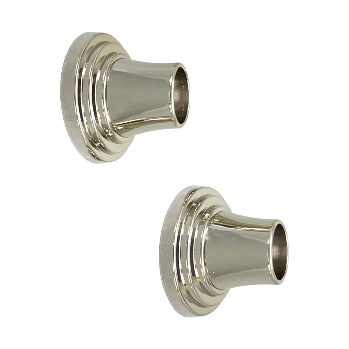Decorative 2-5/8" Round Shower Rod Flange (Pair) 1" ID Polished Nickel