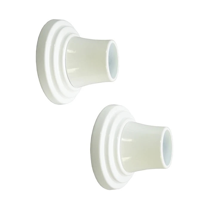 Decorative 2-5/8" Round Shower Rod Flange (Pair) 1" ID White
