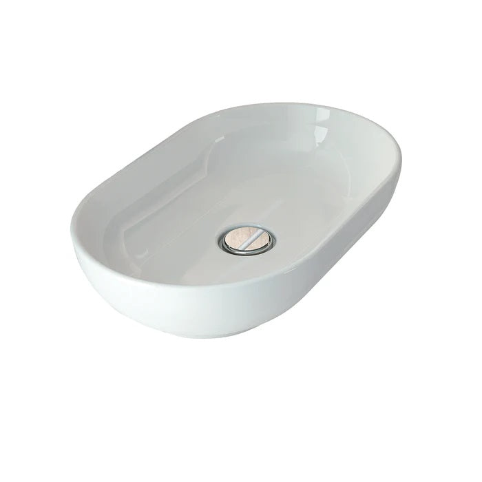 Feeling Slim 21-3/4" Oval Vessel Basin Sink White