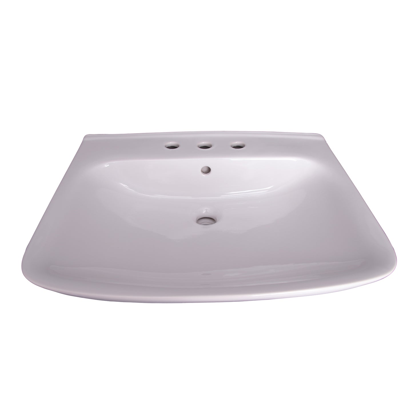 Eden 650 Wall Hung Bathroom Sink 8" Widespread White
