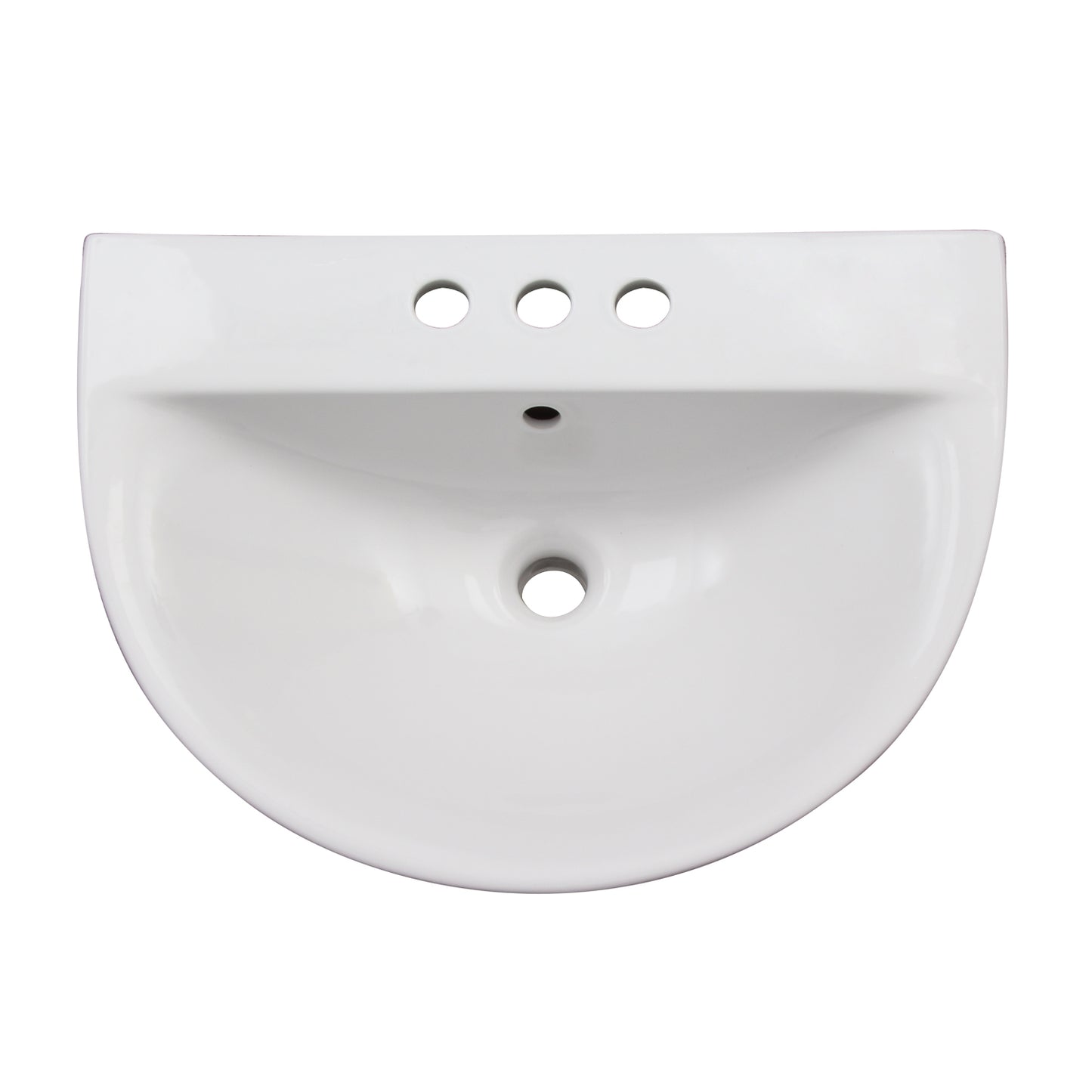 Morning 600 Wall Hung Sink with 8" Widespread and Overflow White