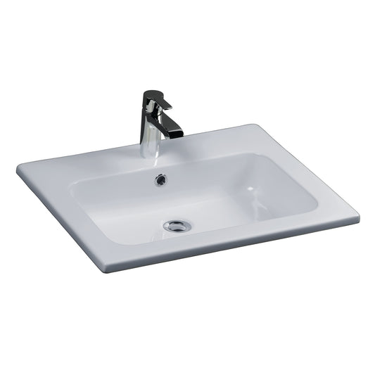 Cilla 24" Drop In Lavatory Sink with 1 Faucet Hole White