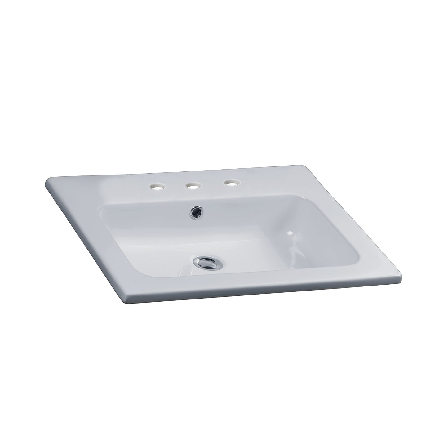Cilla 24" Drop In Lavatory Sink 8" Centerset White
