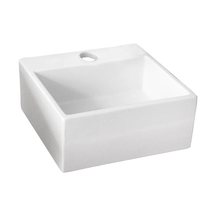Mini Nova Vessel Basin Sink White with 1 Faucet Hole