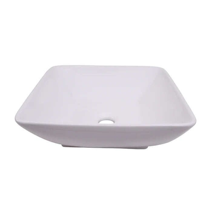 Carlos 16" Square Above Counte Basin Sink in White