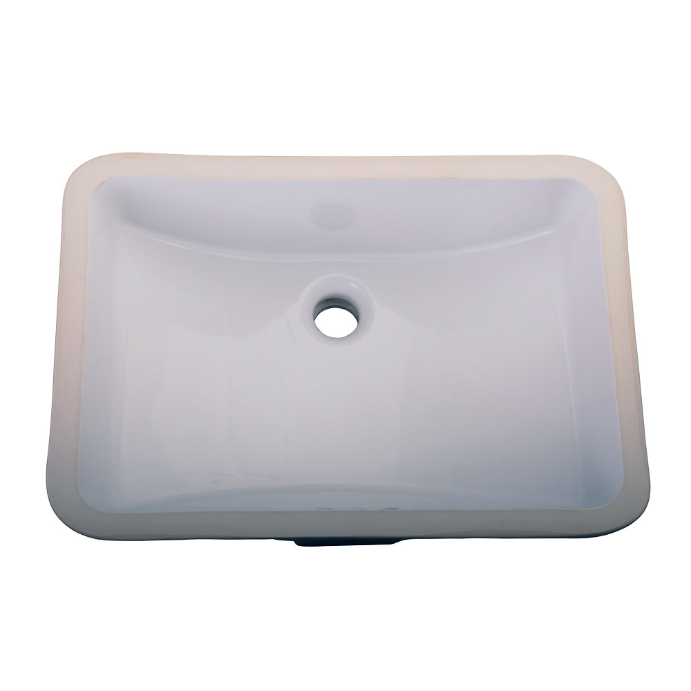 Cleo Undermount Bathroom Sink 18" x 12" Double Glazed White