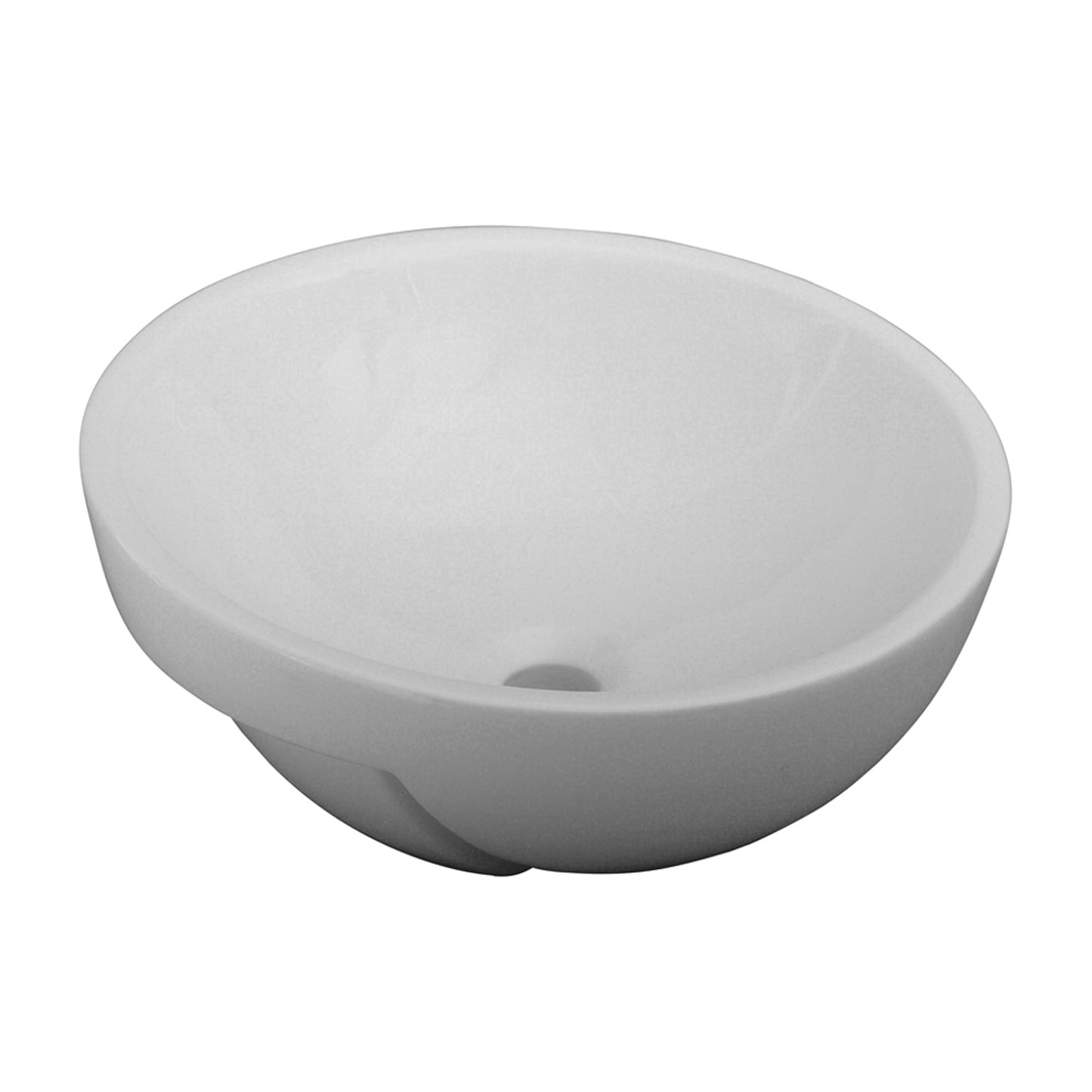 Luna Semi Recessed Round Basin Sink in White Fire Clay