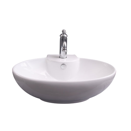Boswell Oval Wall Hung 24" Wall Hung Sink White with 1 Faucet Hole