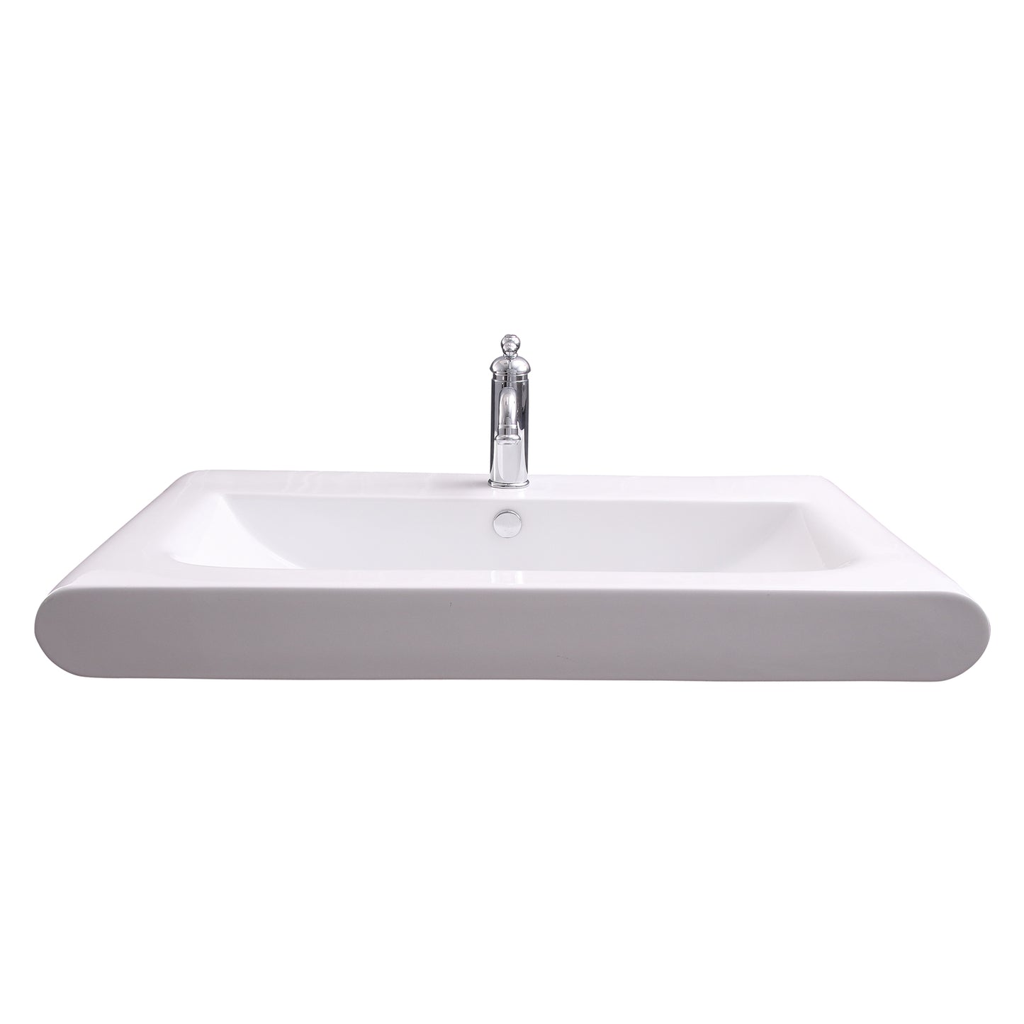 Tevis Rectangular 36" Wall Hung Sink White with 1 Faucet Hole