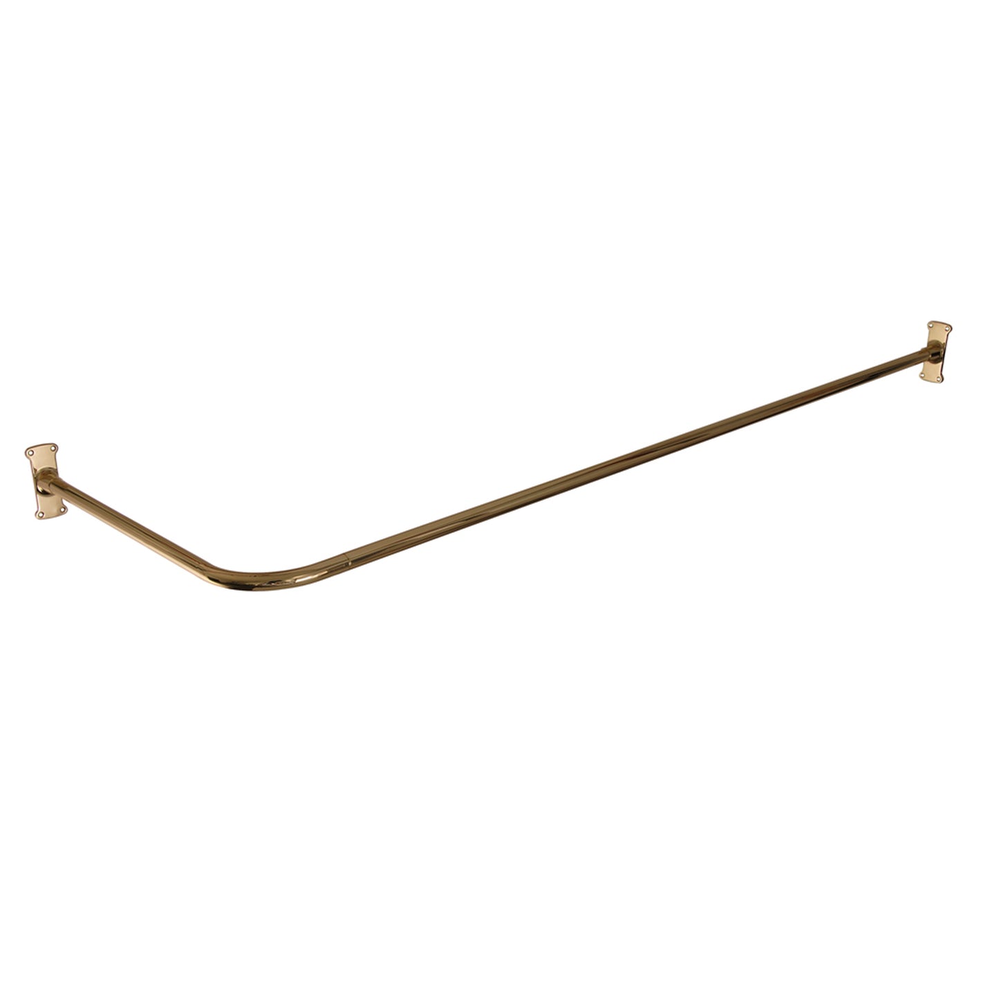 72" Corner Shower Curtain Rod w/ Flanges in Polished Brass
