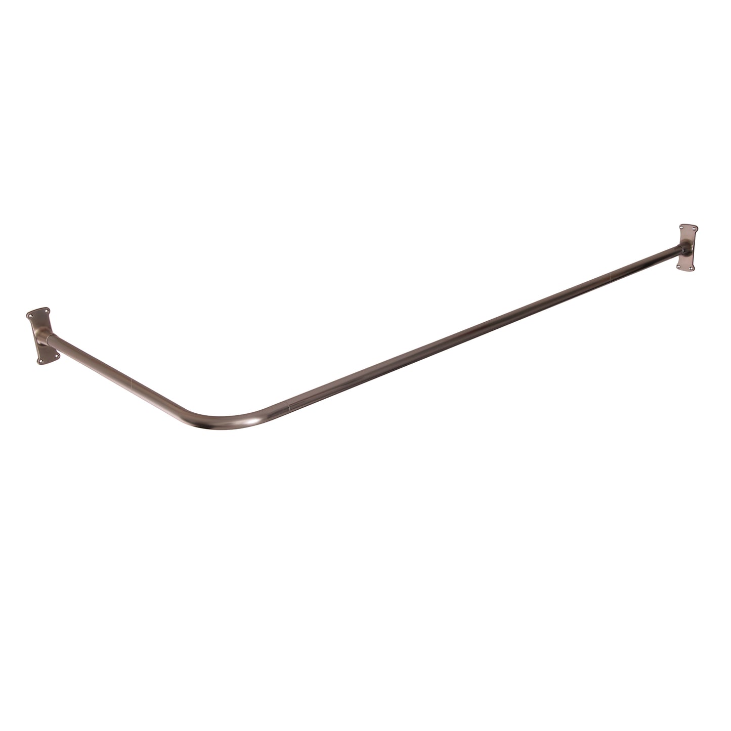4121 Corner Rod, 60 x 26" w/Flanges, Brushed Nickel