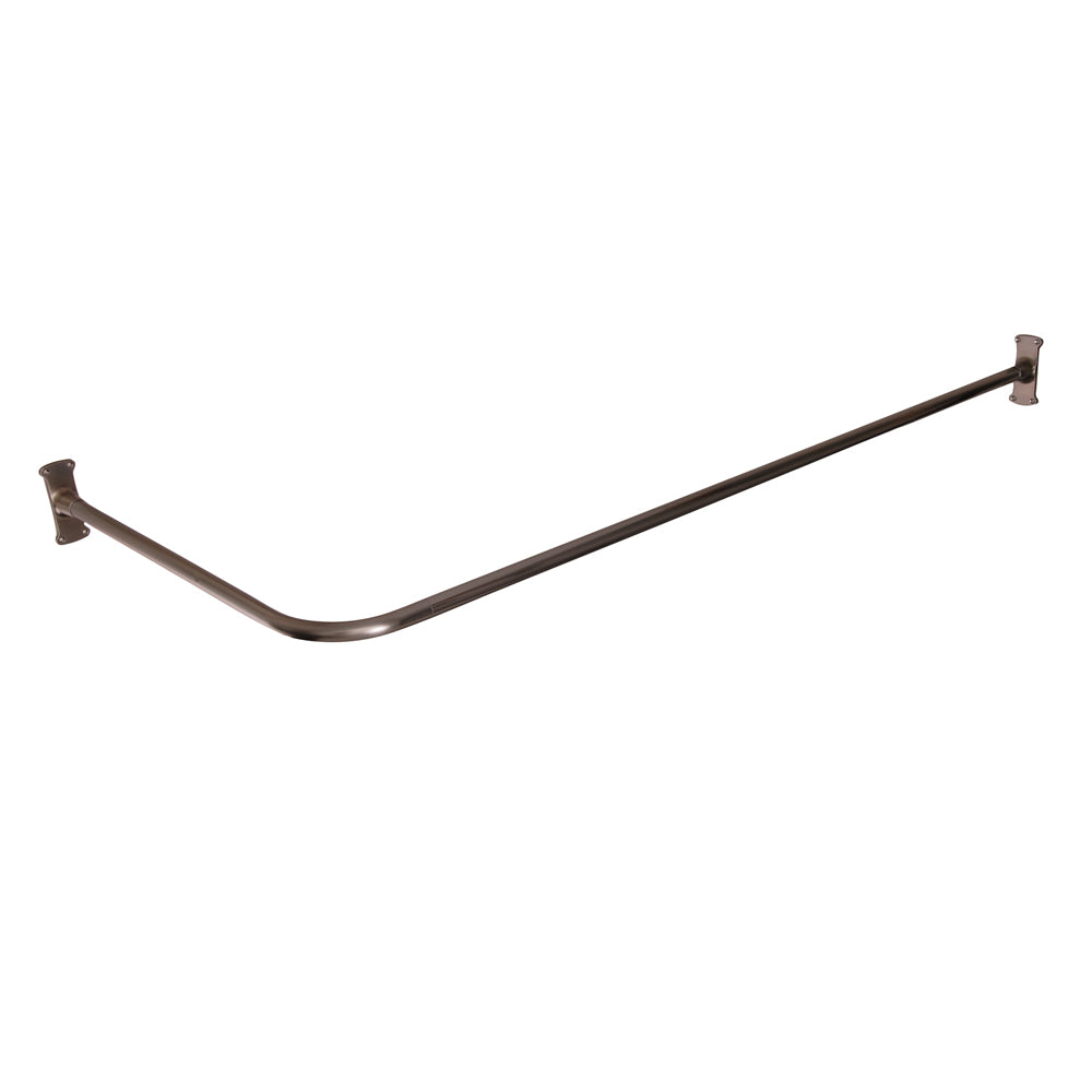 48" Corner Shower Curtain Rod w/ Flanges in Brushed Nickel