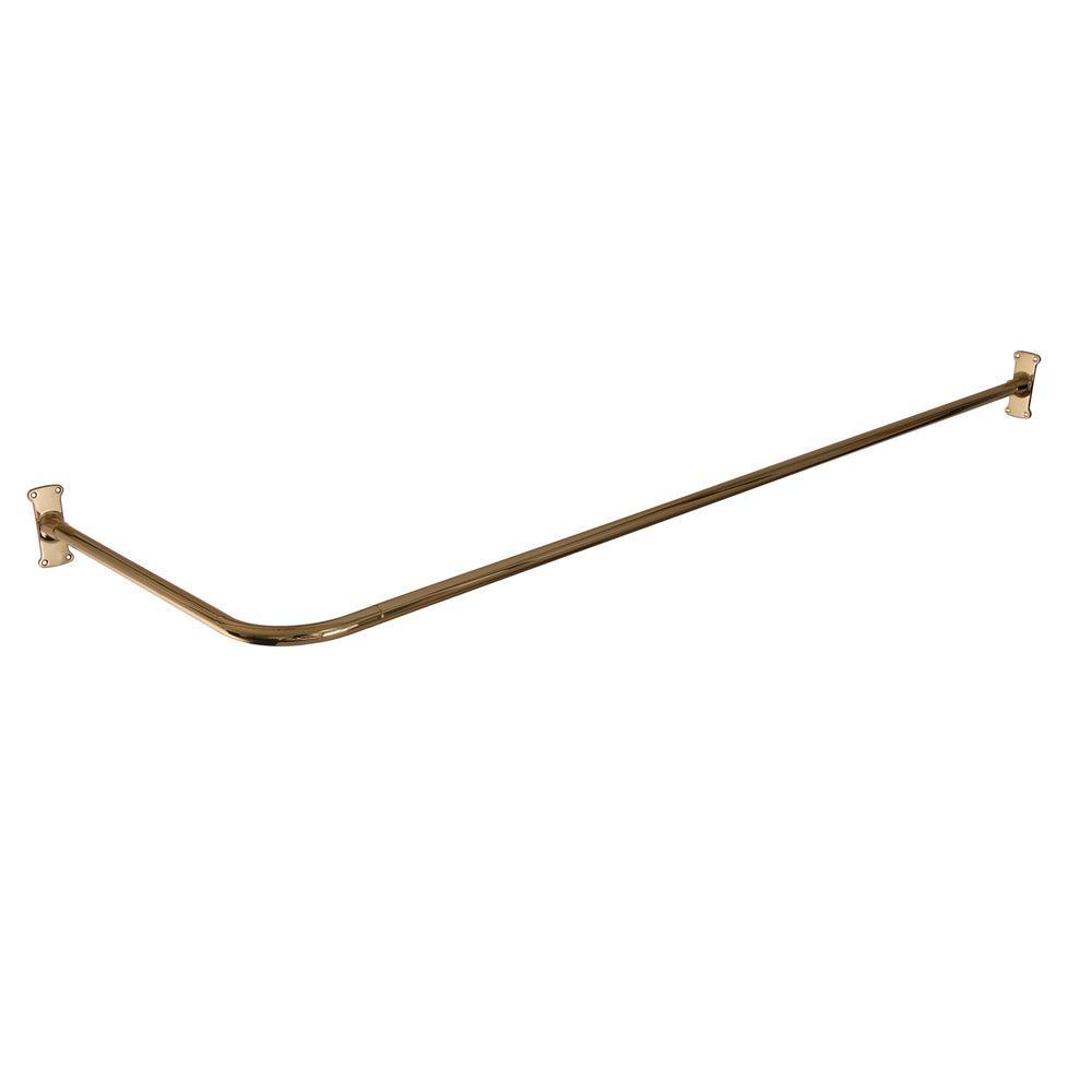 4123 Corner Rod, 60 x 48" w/Flanges, Polished Brass