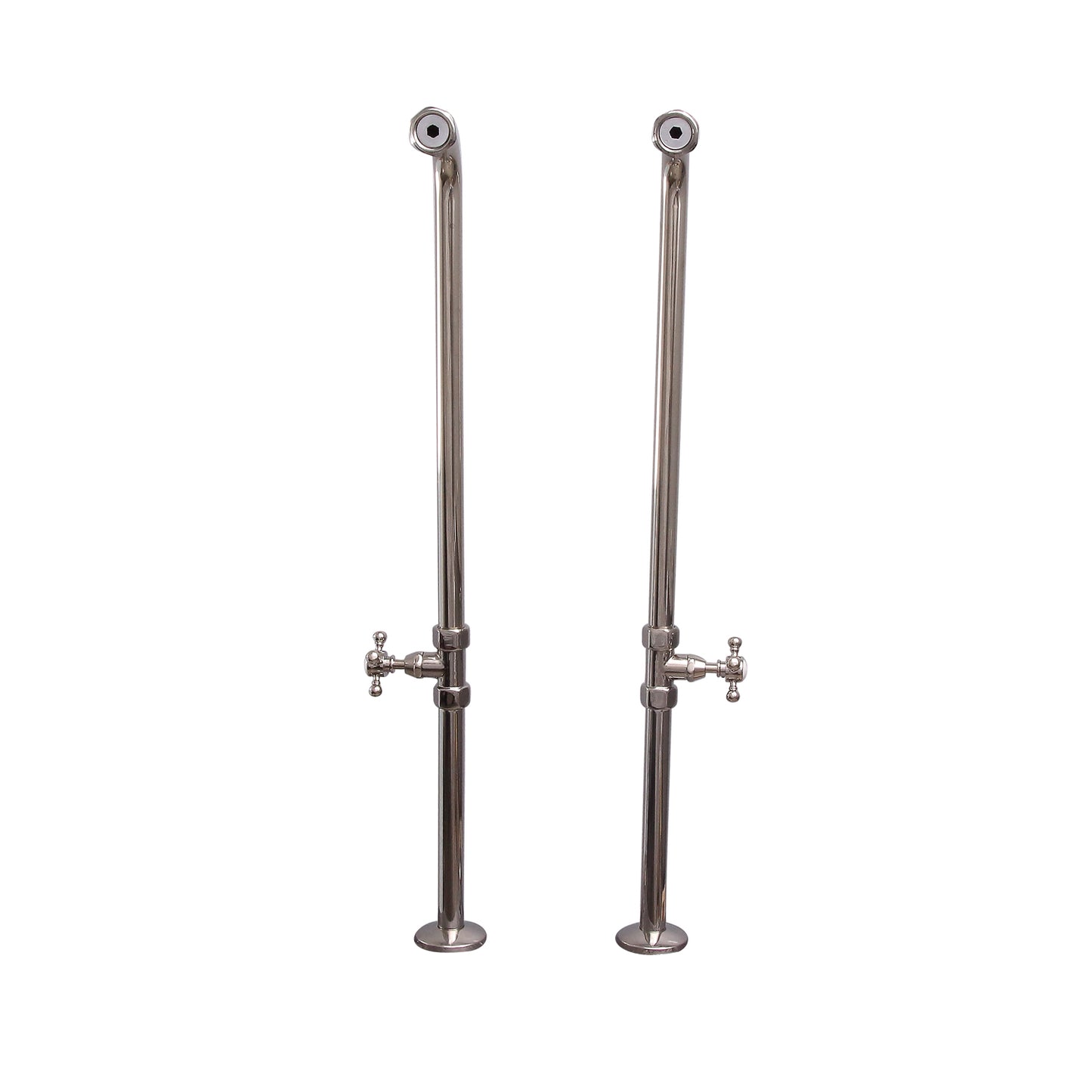 34 1/2" Exposed Tub Supply Lines with Cross Handle Stops Polished Nickel