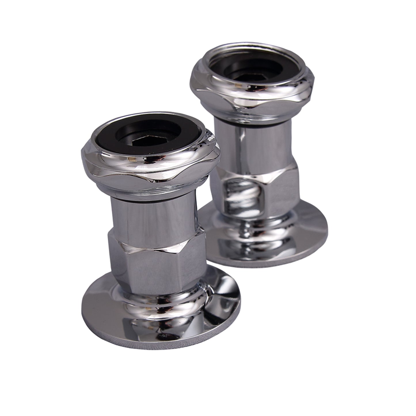 Straight 1-3/4" Long Wall Mount Tub Faucet Coupler Pair Chrome