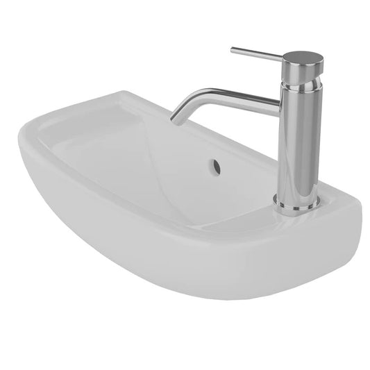 Compact Slim Line 18" Sink White with Right-Hand Faucet Hole