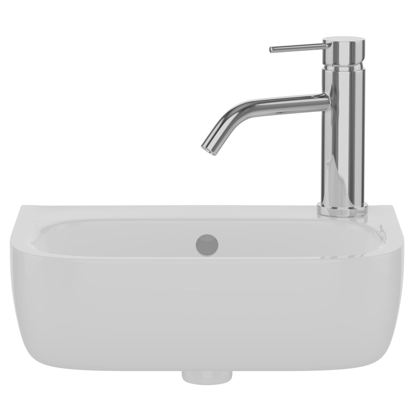 Caroline 380 Wall Hung Sink White with Right-Hand Faucet Hole