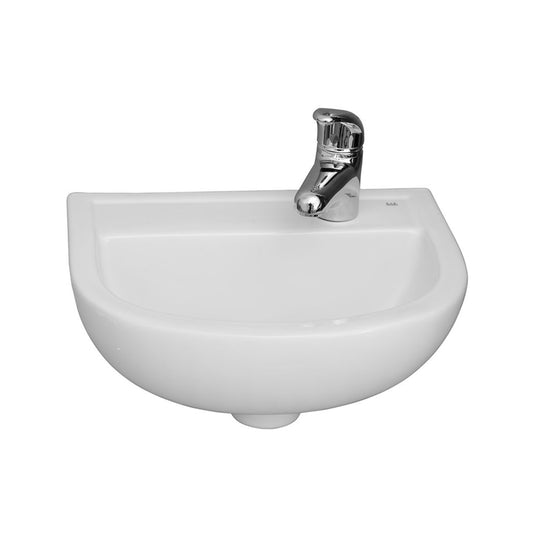 Compact 380 Wall Hung Sink White with Right-Hand Faucet Hole