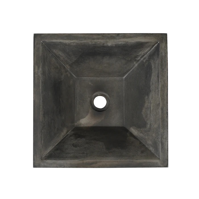 Radam Square Cement Vessel Basin Sink in Dusk Gray