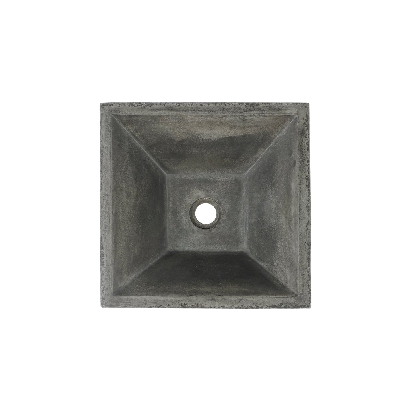 Radam Square Cement Vessel Basin Sink in Copper Green