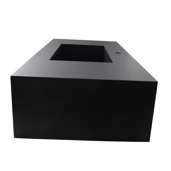 Precious 25" Wall-Hung Porcelain Tile Sink Hidden Drain 1-Hole Faucet in Black