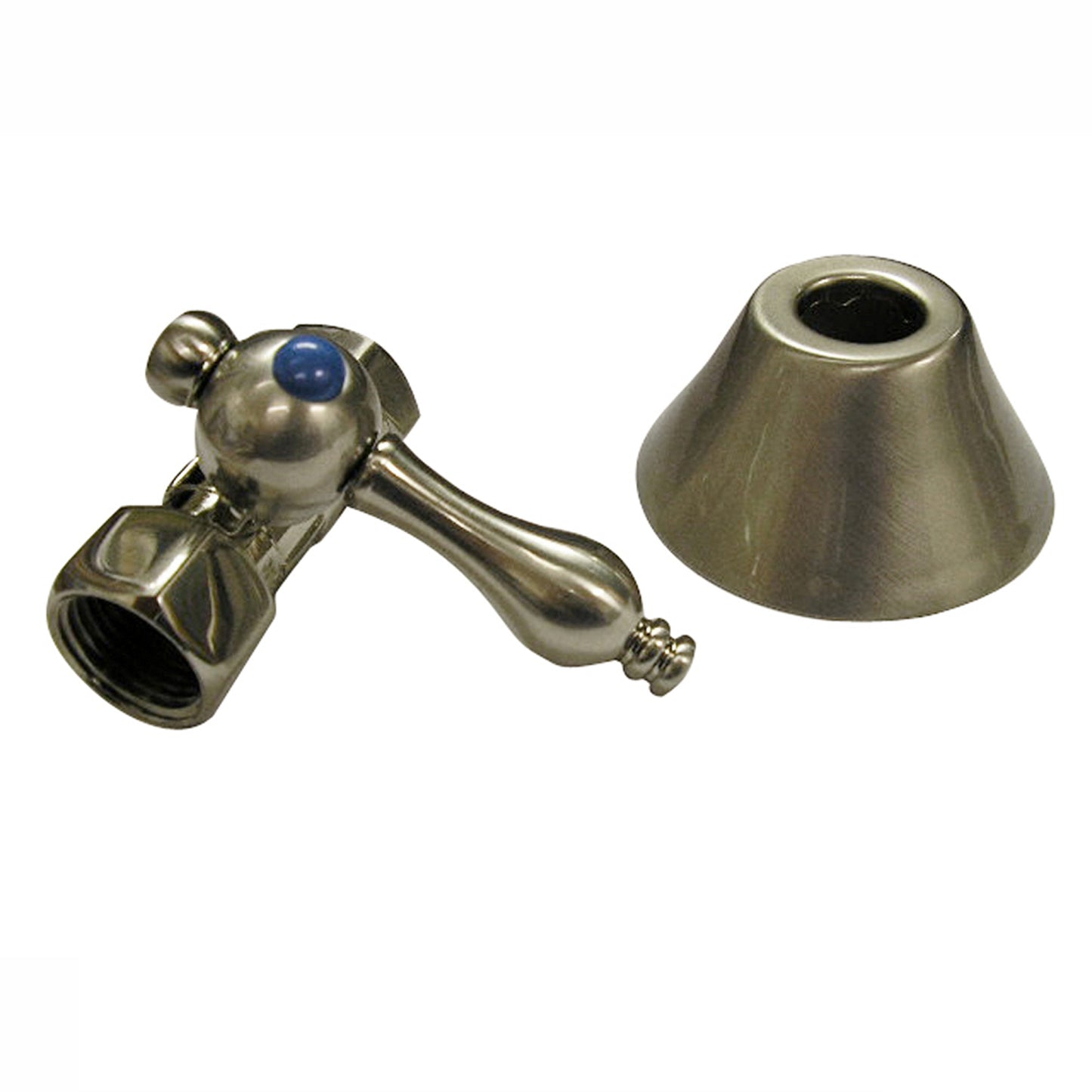 1/4 Turn Tub Supply Line Stop Pair 1/2" Comp x 5/8" Comp Brushed Nickel