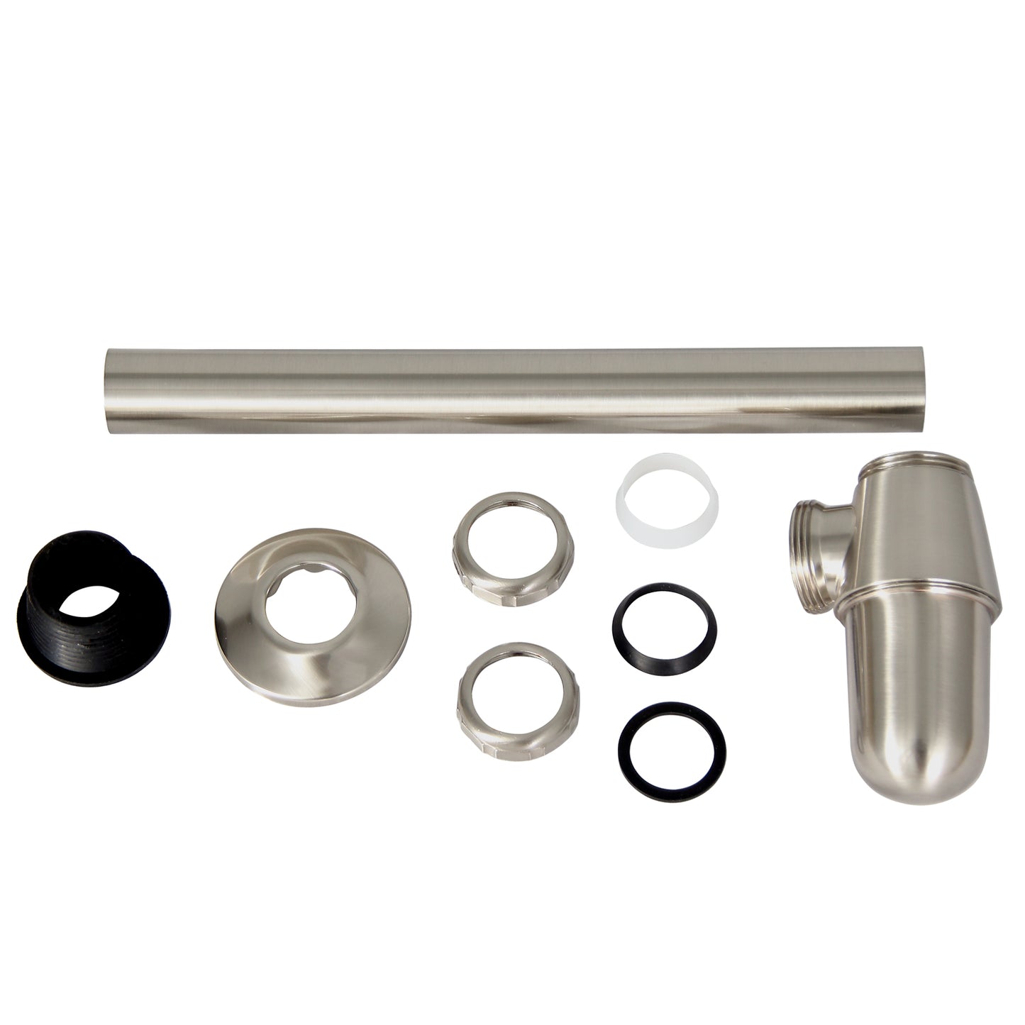 Lavatory Trap with Wall Flange Brushed Nickel