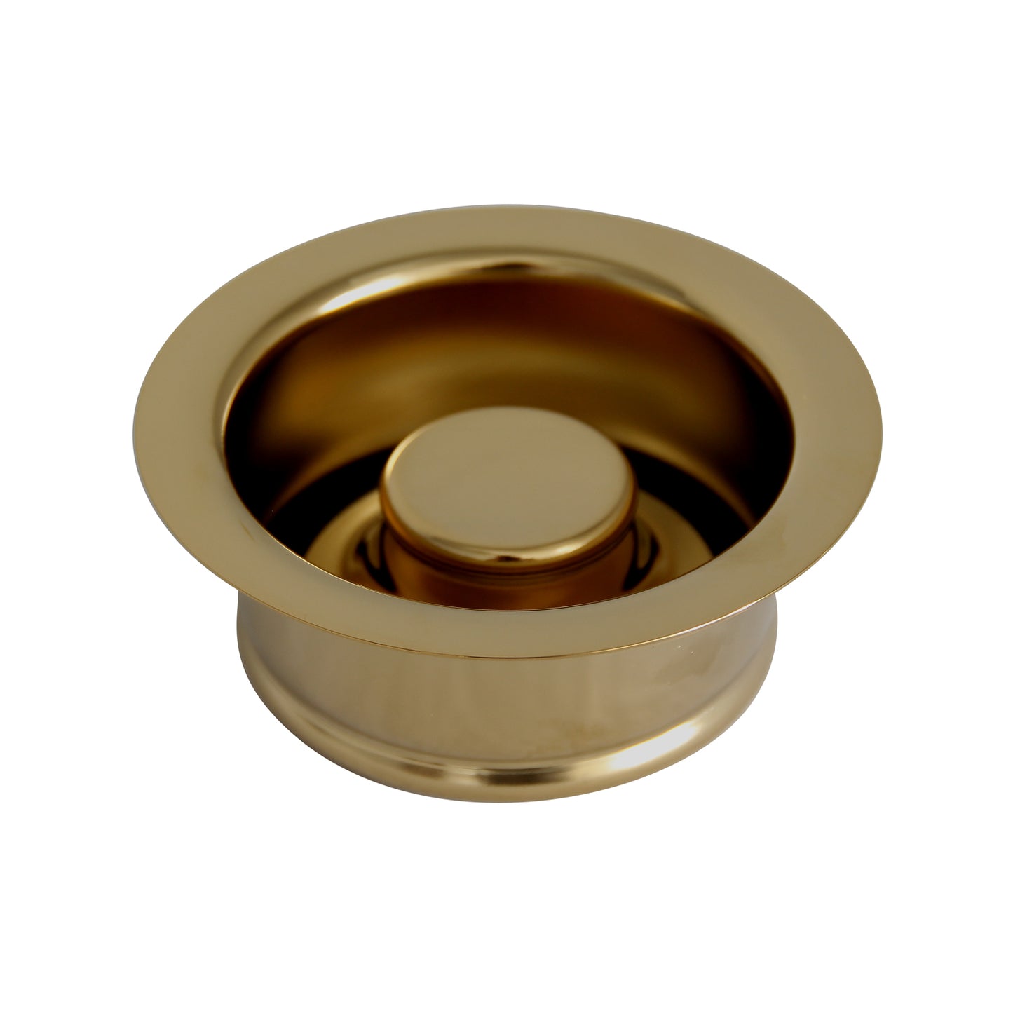 Kitchen Sink Disposal Drain 3-1/2" Flange & Stopper Polished Brass