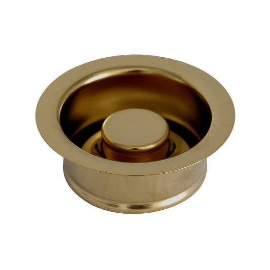 Kitchen Sink Disposal Drain 3-1/2" Flange & Stopper Polished Brass