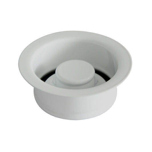 Kitchen Sink Disposal Drain 3-1/2" Flange & Stopper White