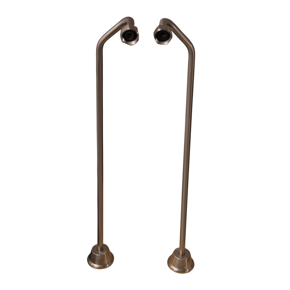 Offset 24" Bath Tub Supply Line Set 1/2" OD Brushed Nickel