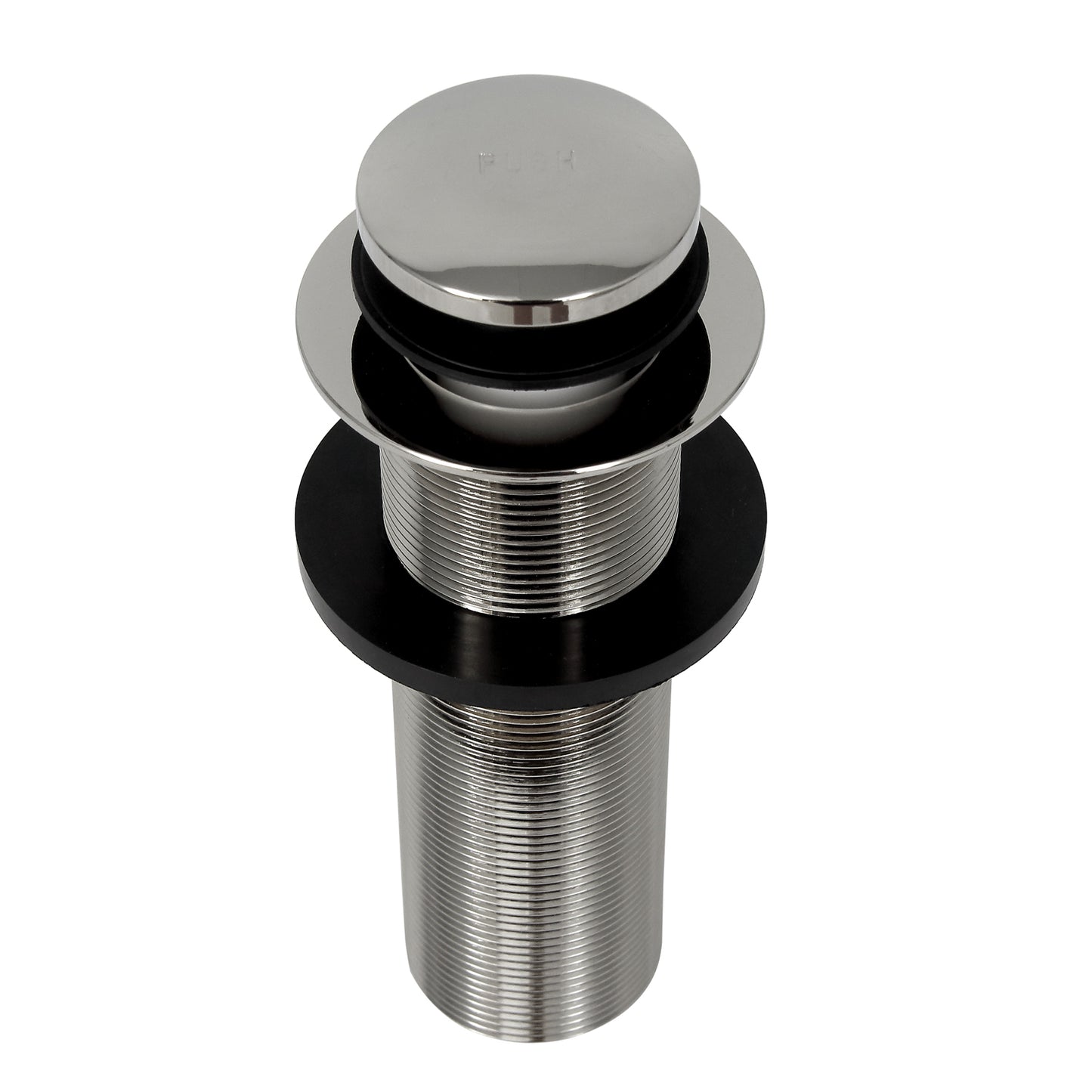 Push Button Tub Drain Assembly 6" Long Threaded in Chrome