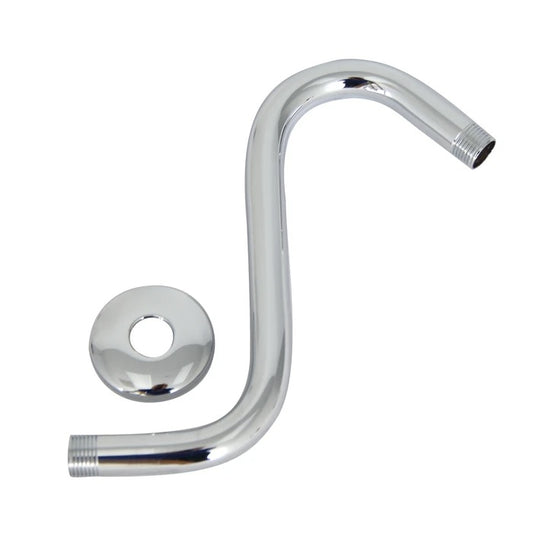 8" Offset Shower Head "S" Arm with Flange Chrome