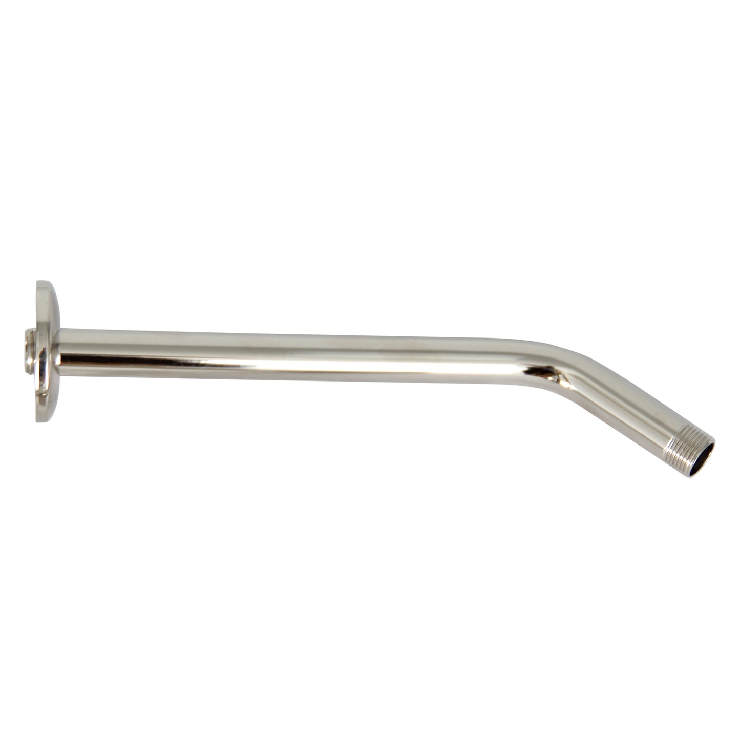 12" Standard Angled Shower Head Arm with Flange Polished Nickel
