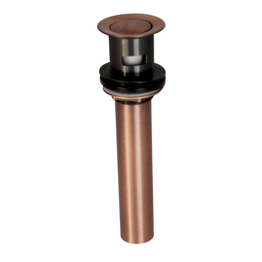 Pop-Up 2-1/8" Bathroom Sink Drain with Overflow Hole in Antique Copper