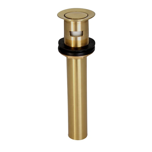 Pop-Up 2-1/8" Bathroom Sink Drain with Overflow Hole in Polished Brass