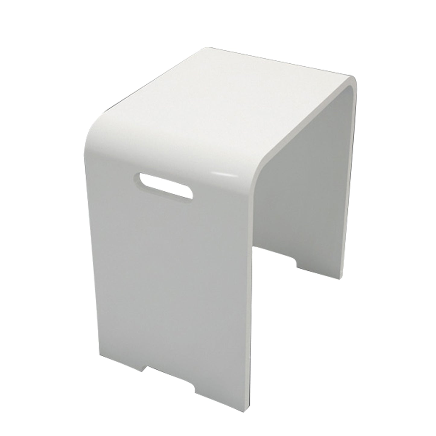 15" Modern Resin Shower Stool Matte White