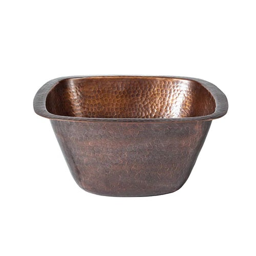 Trent Hammered Antique Copper 15" Square Prep or Bar Sink