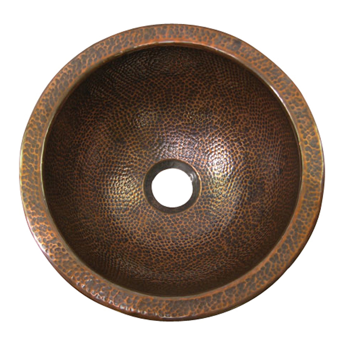 Addie Hammered Antique Copper 12" Round Undermount Bathroom Sink